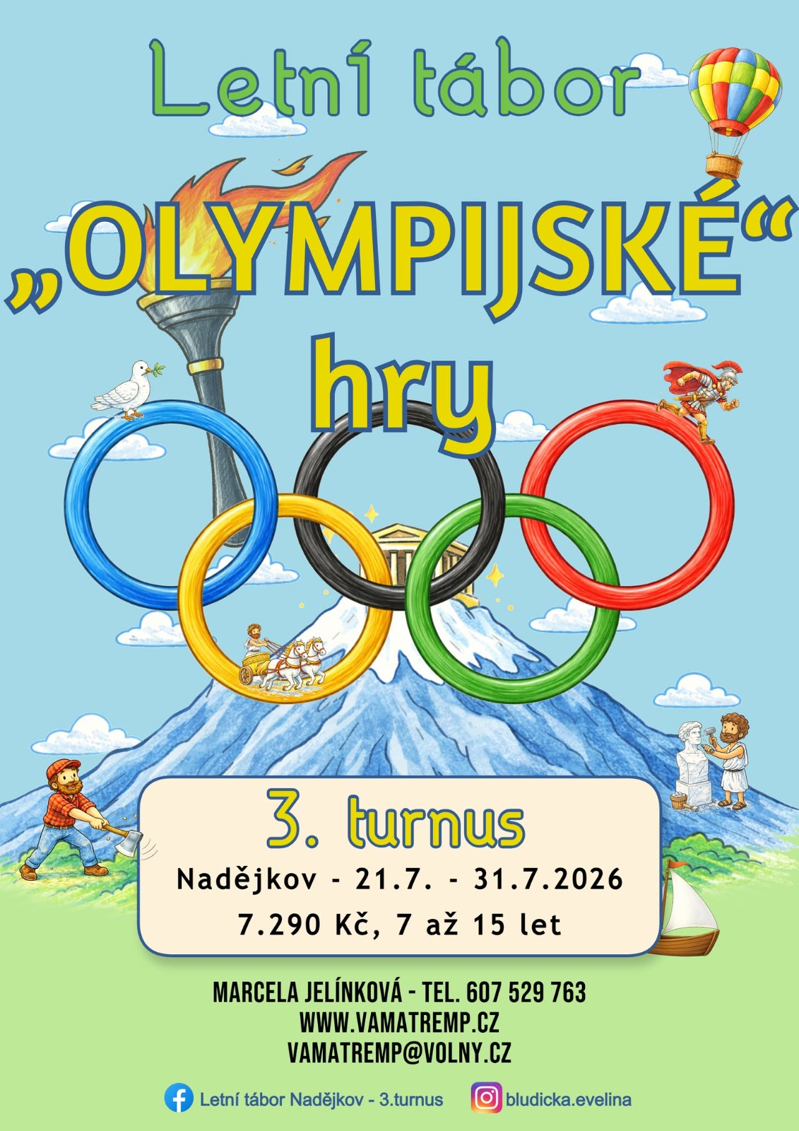 Leták tábora Bludička Evelína Olympijské hry